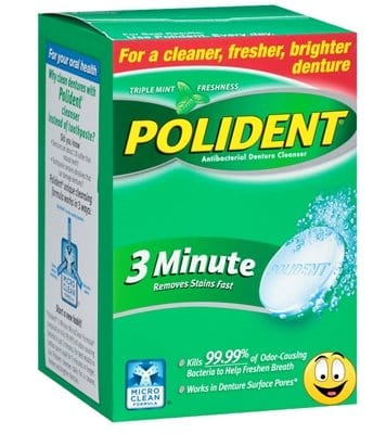 Polident 3 Minute Denture Cleanser 28 Tablets.
